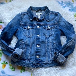 Dark blue denim fitted jacket